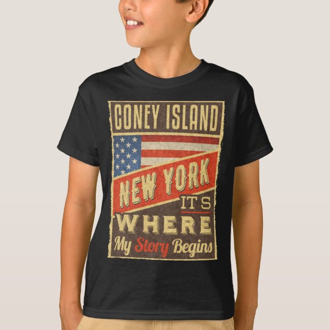 Coney Island New York _1  T Shirt (Framsida)