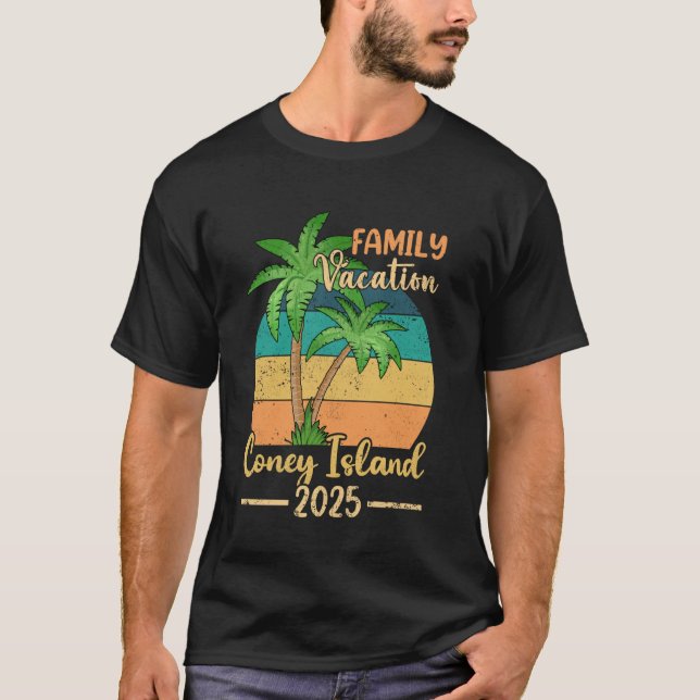 Coney Island New York Family Vacation 2025 Sommar T Shirt (Framsida)