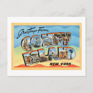 Coney Island New York NY Vintage resor vykort -