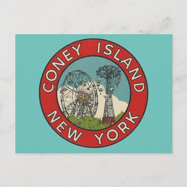 Coney Island, New York Vykort (Framsida)