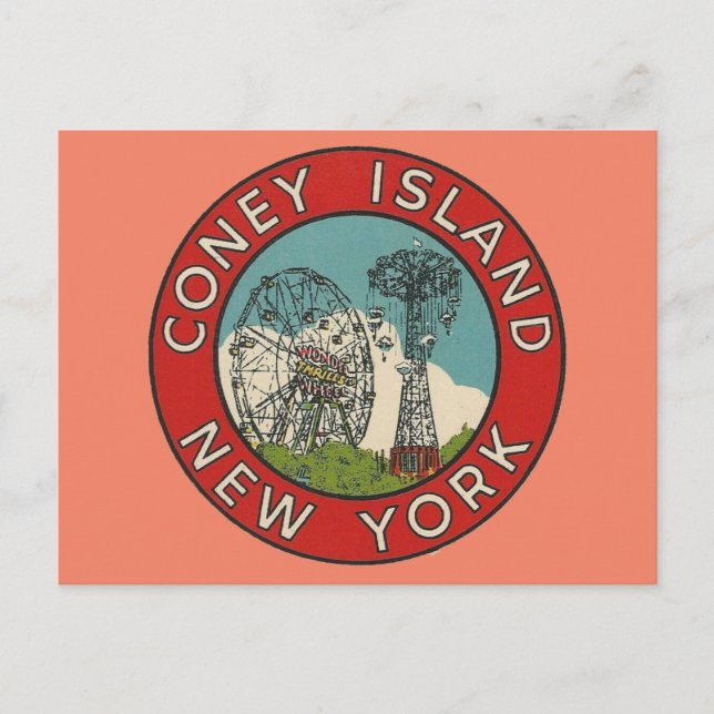 Coney Island, New York-vykort Vykort (Framsida)