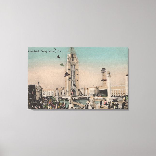 Coney Island, NY - Dreamland Ride Canvastryck (Framsida)