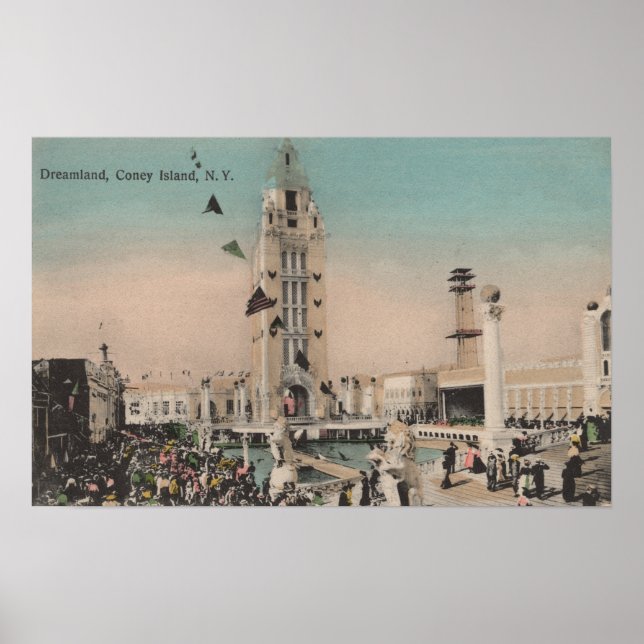 Coney Island, NY - Dreamland Ride Poster (Framsidan)