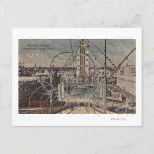 Coney Island, NY - Shoot the Schutes Ride Vykort