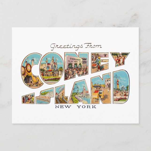 Coney Island NY Vykort (Framsida)