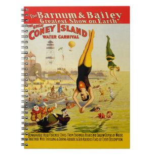 Coney Island Sideshow Poster Anteckningsbok Med Spiral