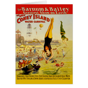 Coney Island Sideshow Poster Hälsningskort