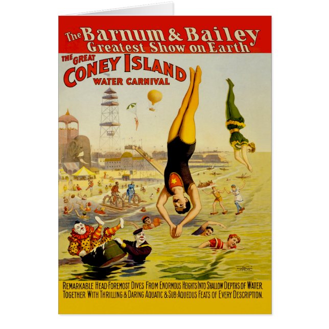 Coney Island Sideshow Poster Hälsningskort (Framsidan)
