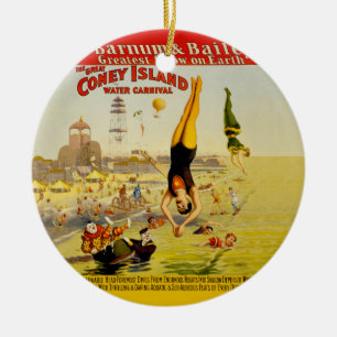 Coney Island Sideshow Poster Julgransprydnad Keramik