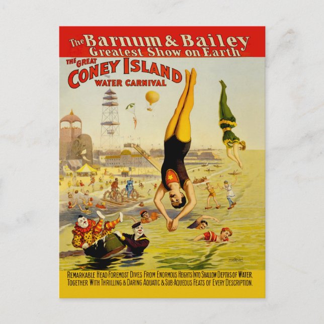 Coney Island Sideshow Poster Vykort (Framsida)