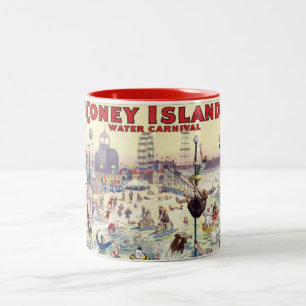 Coney Island Vatten Carnival, 1898 - Två-Tonad Mugg