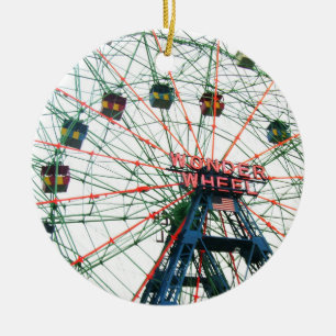 Coney Island Wheel Brooklyn New York City Julgransprydnad Keramik