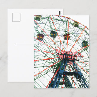 Coney Island  Wheel Brooklyn New York City Vykort