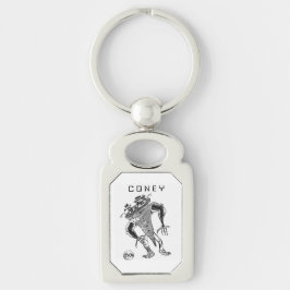 CONEY Robot Keychain Rektangulärt Silverfärgad Nyckelring