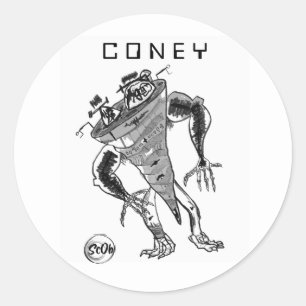 CONEY Robot Sticker Runt Klistermärke