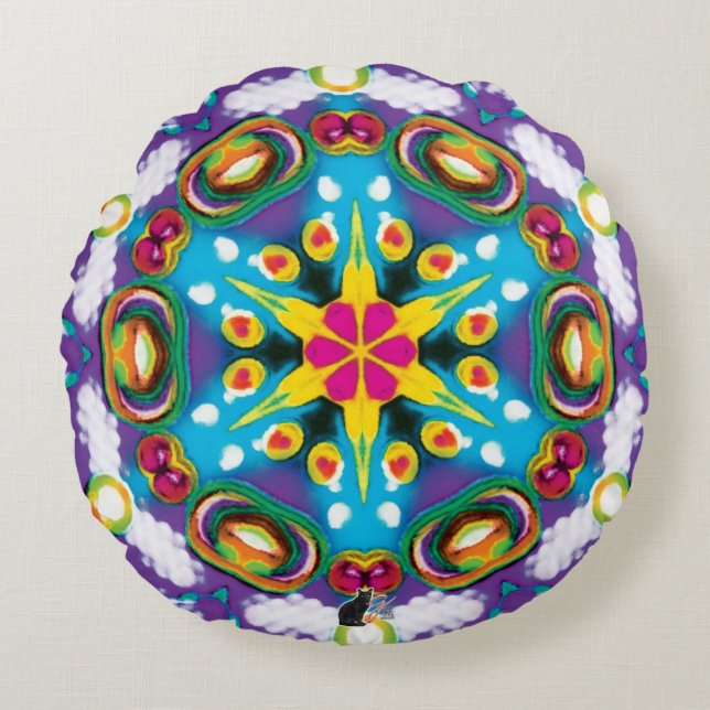 Confection Kaleidoscope Rund Kudde (Framsidan)