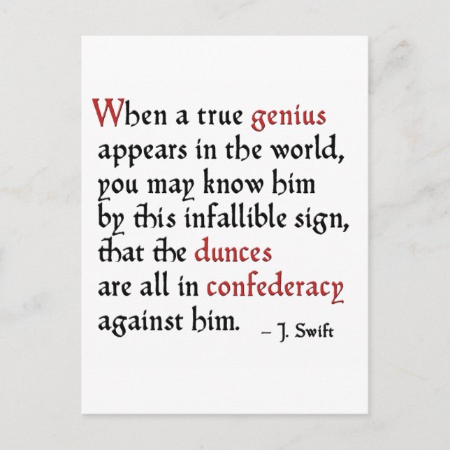 Confederacy av dumhuvud vykort (Framsida)