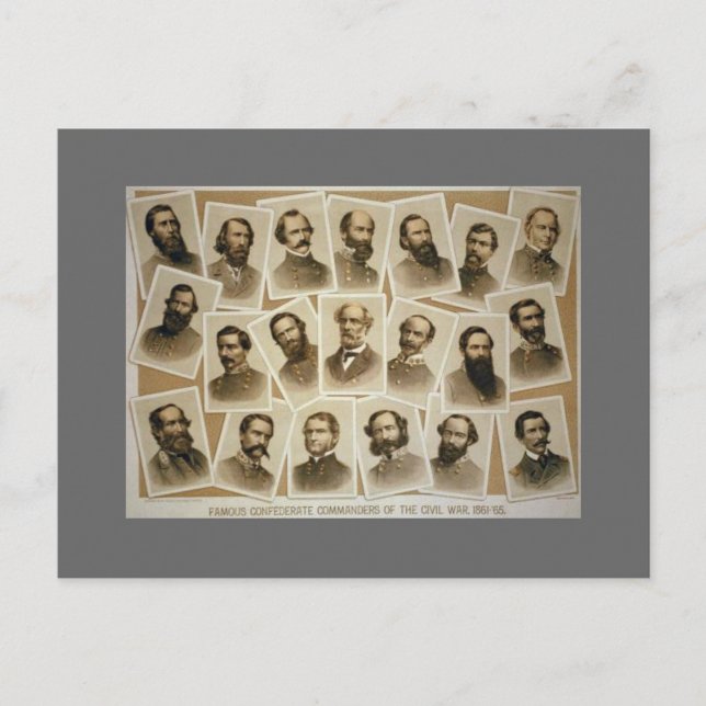 Confederate Command 1861-1865 Vykort (Framsida)