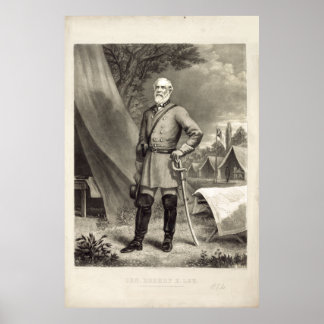 Confederate General Robert E. Lee Porträtt Print Poster