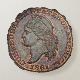 Confederate Penny ⚔️ 1861 Civil Krig USA Södra Rund Kudde