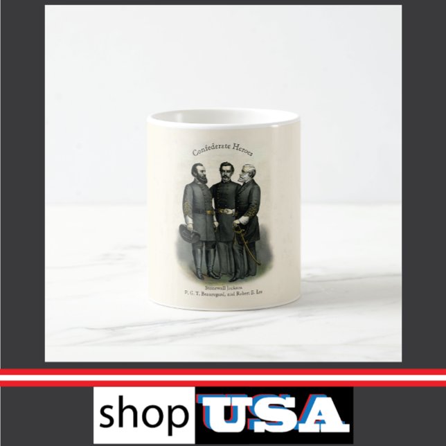 Confederate USA 🎖️ ⚔️ South Civil Krig Heroes Kaffemugg (Skapare uppladdad)