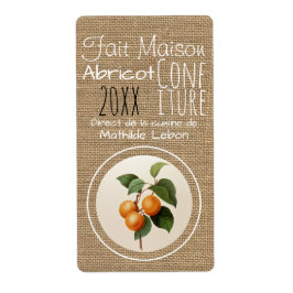 Confetings Abricot faite maison Etiquette Vertical Fraktsedel