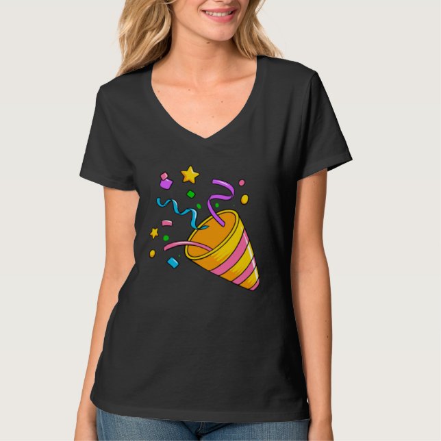 Confetti Artwork Celebrating a Party T Shirt (Framsida)