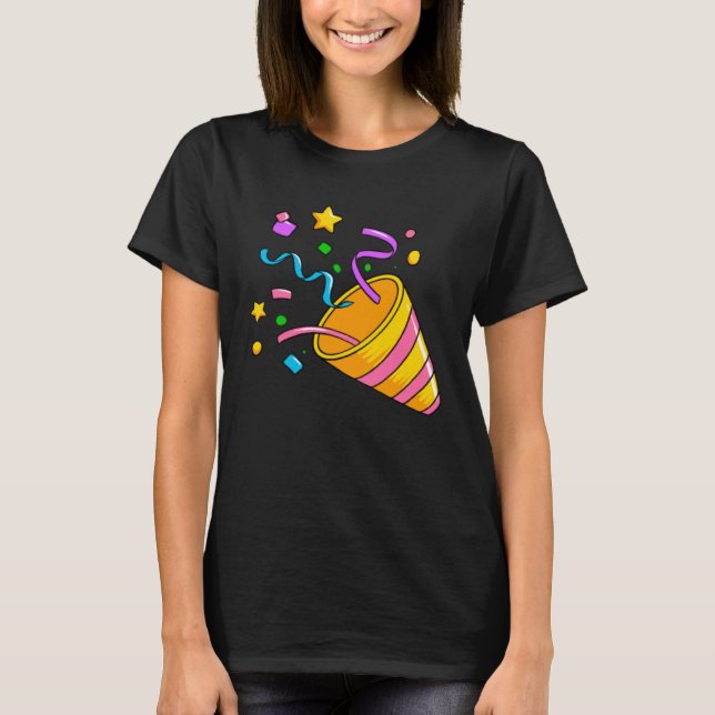 Confetti Artwork Celebrating a Party T Shirt (Framsida)