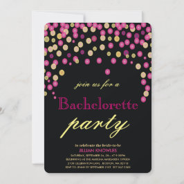 Confetti Bachelorette Faux Rosa Glitter Hen Party Inbjudningar