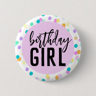 Confetti Birthday Girl Knapp