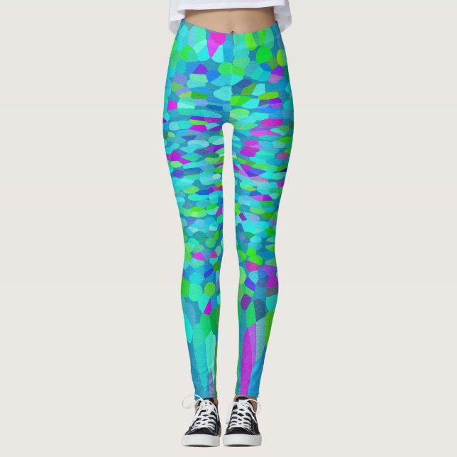 Confetti Blues Fringe Leggings (Framsida)