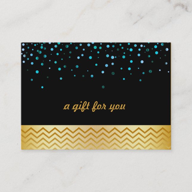 Confetti Chevron Salon and Spa Gift Certificate Rabattkort (Framsida)