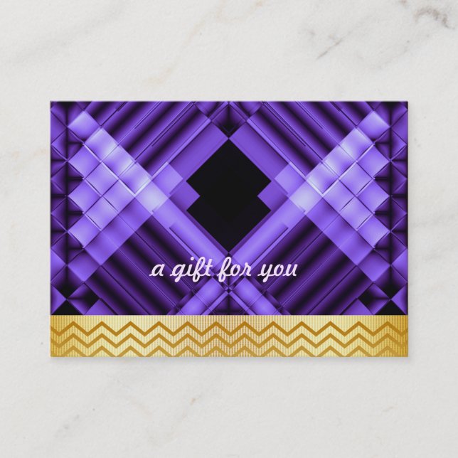 Confetti Chevron Salon and Spa Gift Certificate Rabattkort (Framsida)