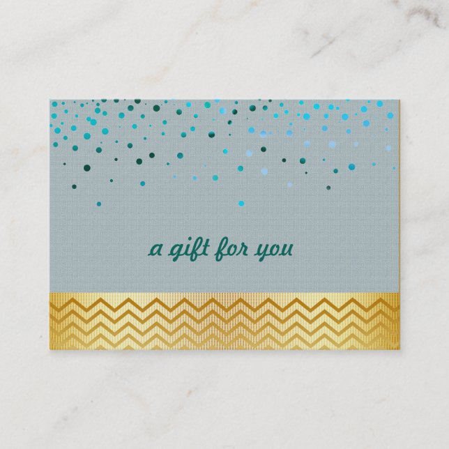 Confetti Chevron Salon and Spa Gift Certificate Rabattkort (Framsida)