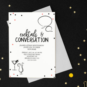 Confetti Cocktails & Conversation House Party Inbjudningar
