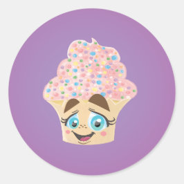 Confetti Cuptårta Stickers Runt Klistermärke