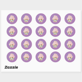 Confetti Cuptårta Stickers Runt Klistermärke