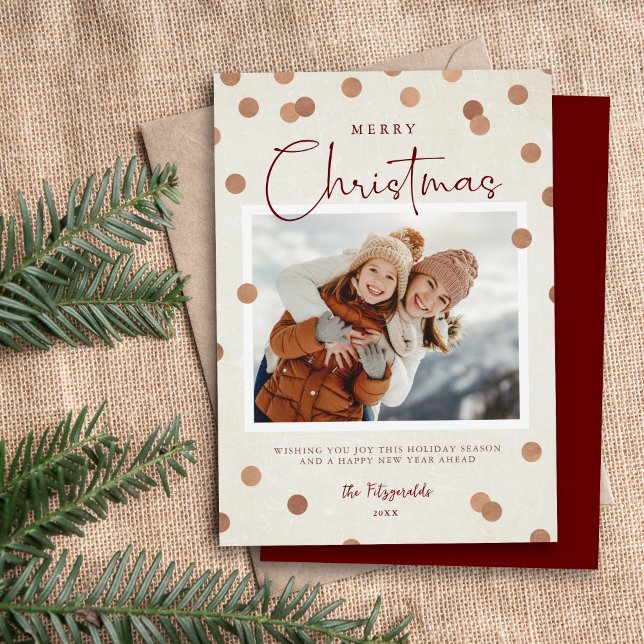 Confetti Dots God jul 2 Photo Julkort (Skapare uppladdad)