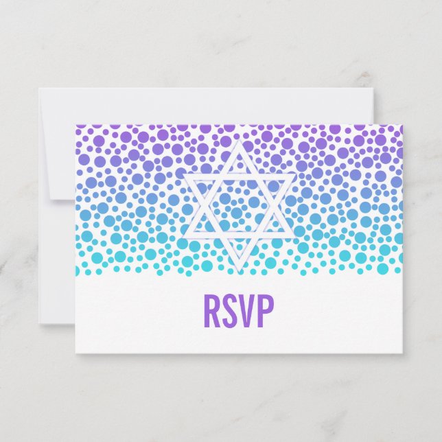 Confetti Dots Lila Teal Bat mitzvah OSA (Framsida)