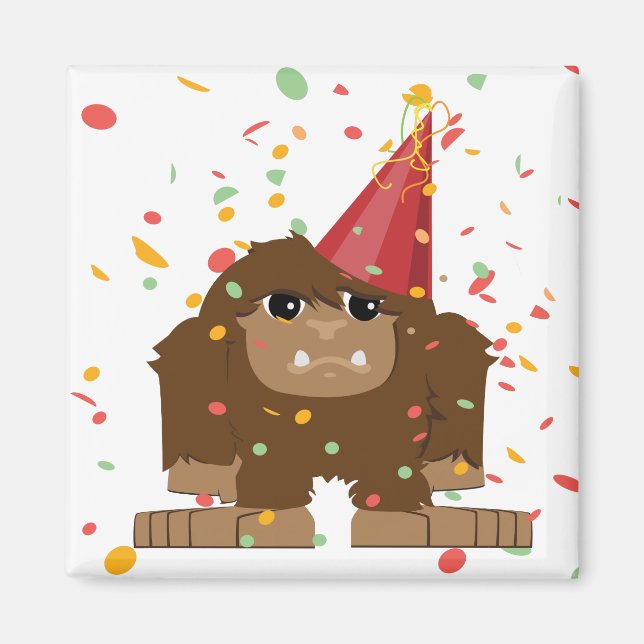 Confetti-fest Bigfoot Sasquatch Magnet (Framsidan)