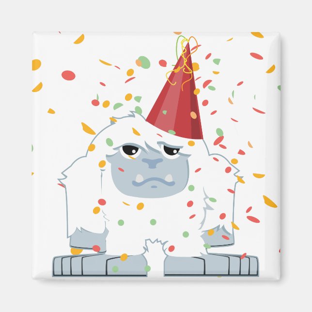 Confetti-fest Yeti Magnet (Framsidan)