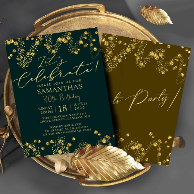 Confetti Firande Födelsedagsfest inbjudan (Skapare uppladdad)