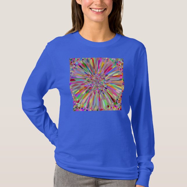 Confetti Flower Summer på Blue Tee Shirt (Framsida)