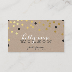 CONFETTI GLAMOROUS söt guld-folie med fet spotkraf Visitkort