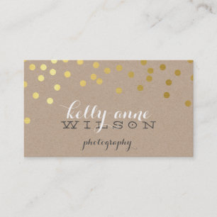 CONFETTI GLAMOROUS söt guld-folie med fet spotkraf Visitkort