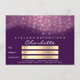 Confetti Glitter Lila Rosa Certificate Gift
