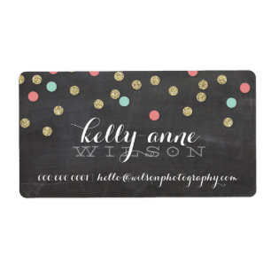 CONFETTI GLITTER Söt guld coral mint chalkboard Fraktsedel