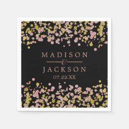 Confetti Gnistra Shine Ro Guld Bröllop Monogram Pappersservett