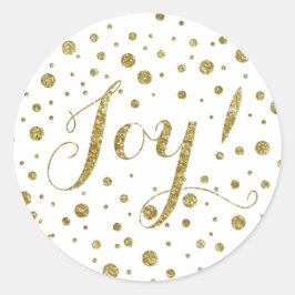 Confetti Guld Glitter Joy Helgdag Gnistra Runt Klistermärke