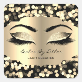 Confetti Guld LashName Cleaner Square Makeup Fyrkantigt Klistermärke
